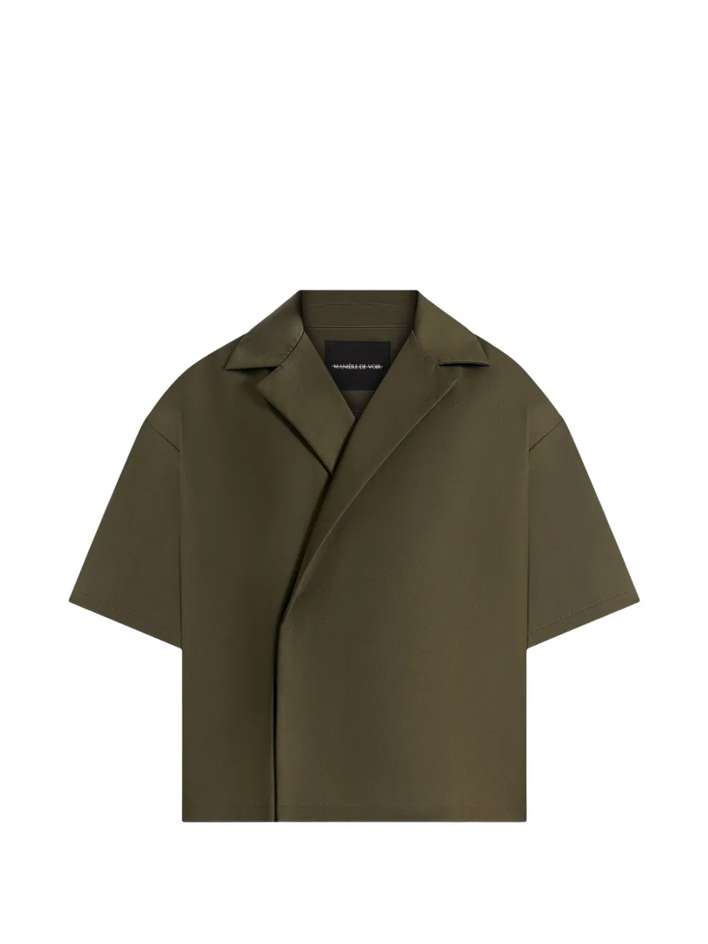 Manière De Voir Abel boxy twill overhemd met dubbele rij knopen Groen