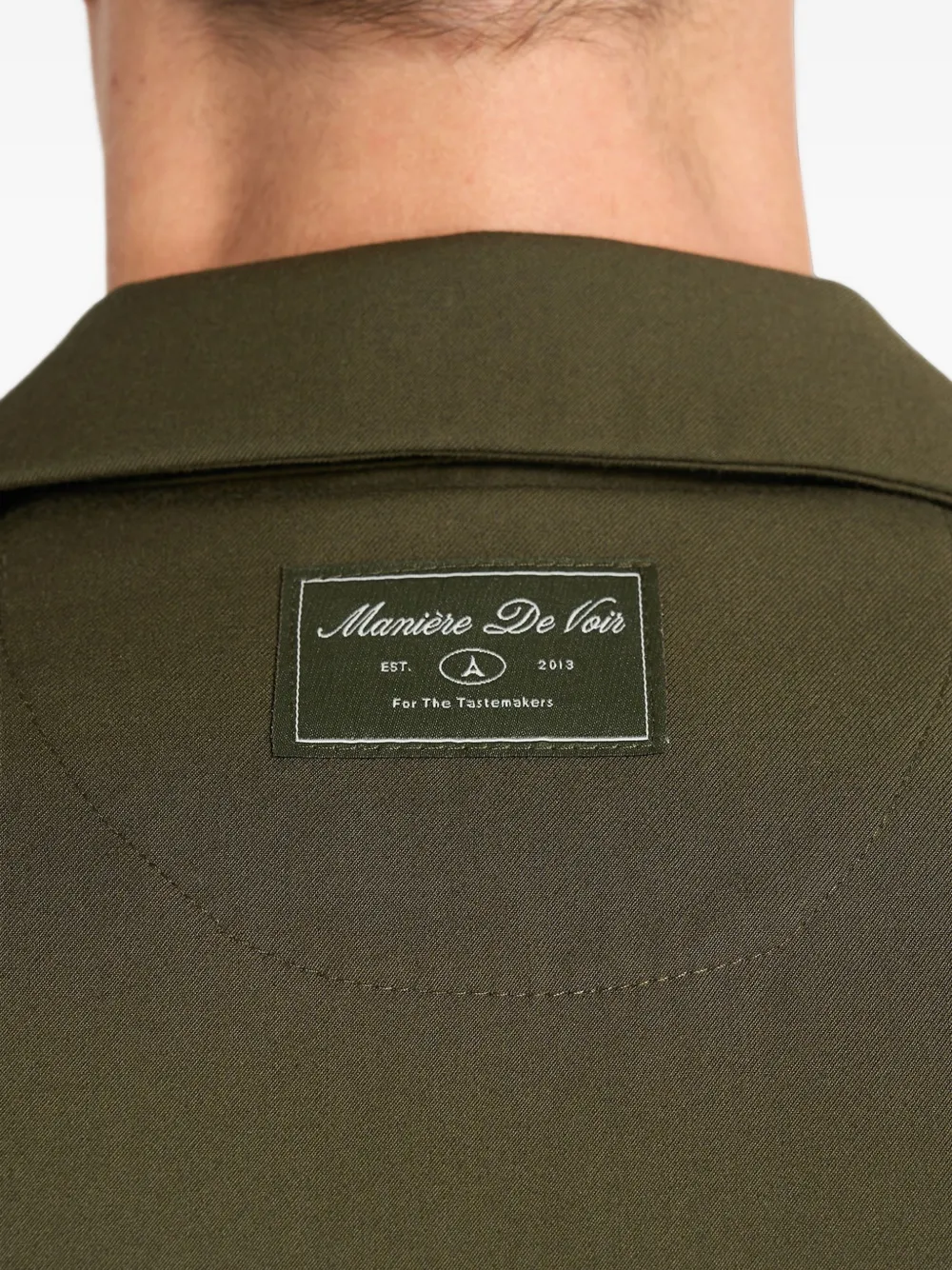Manière De Voir Abel boxy twill overhemd met dubbele rij knopen Groen