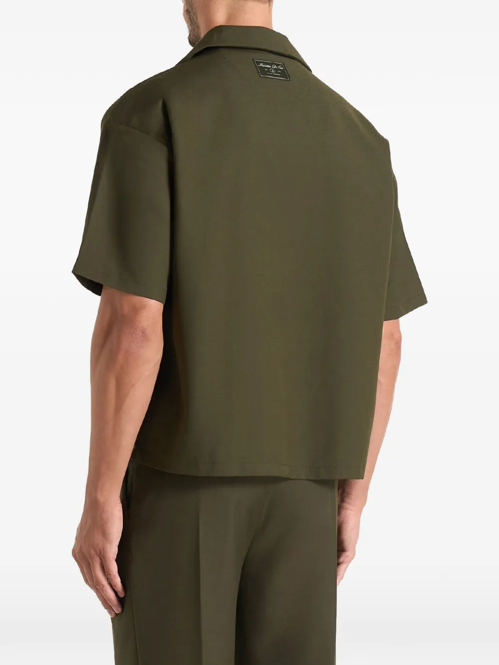 Manière De Voir Abel boxy twill overhemd met dubbele rij knopen Groen