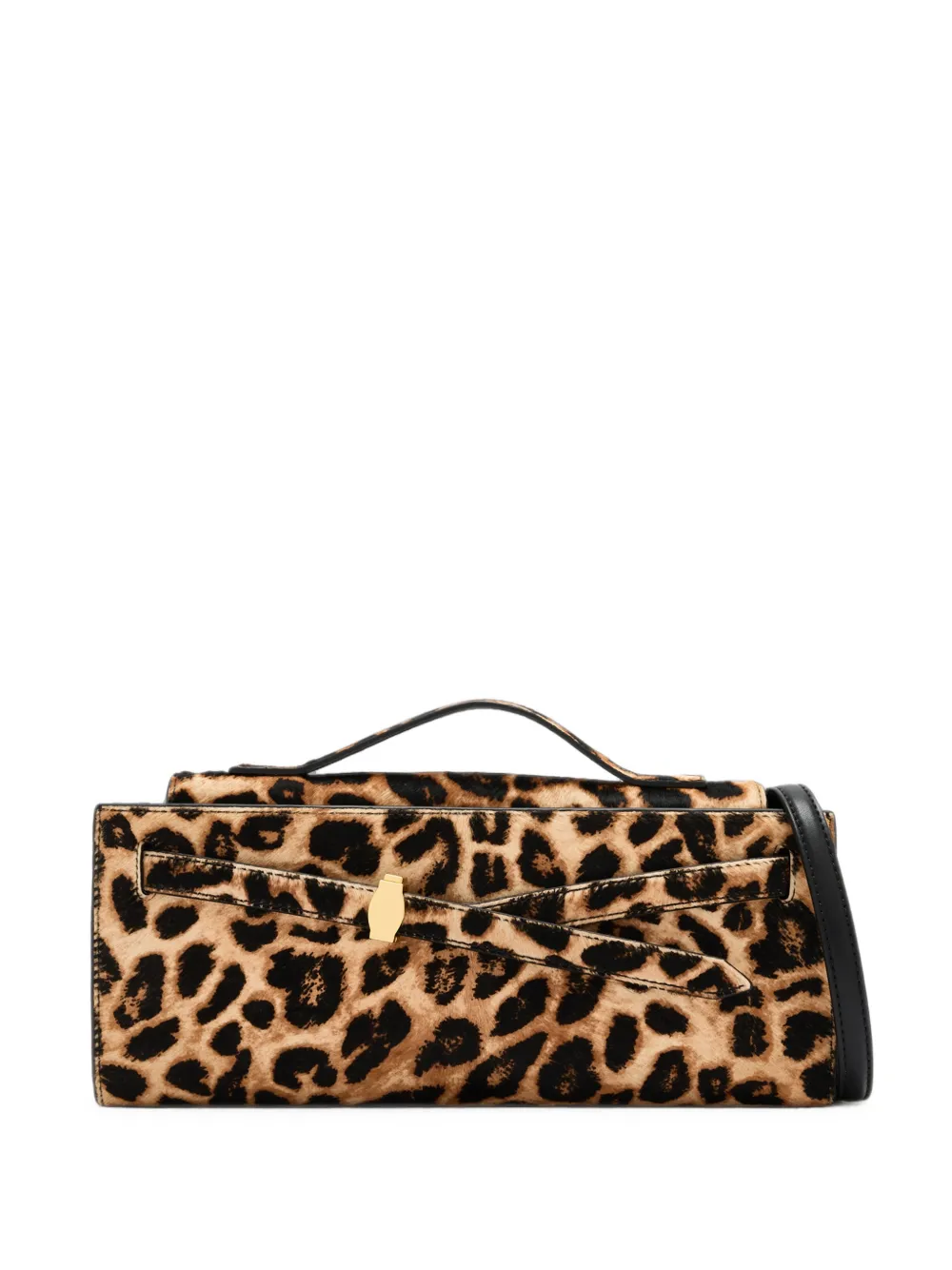 Veronica Beard Dash leopard-print calf hair clutch bag - Marrone