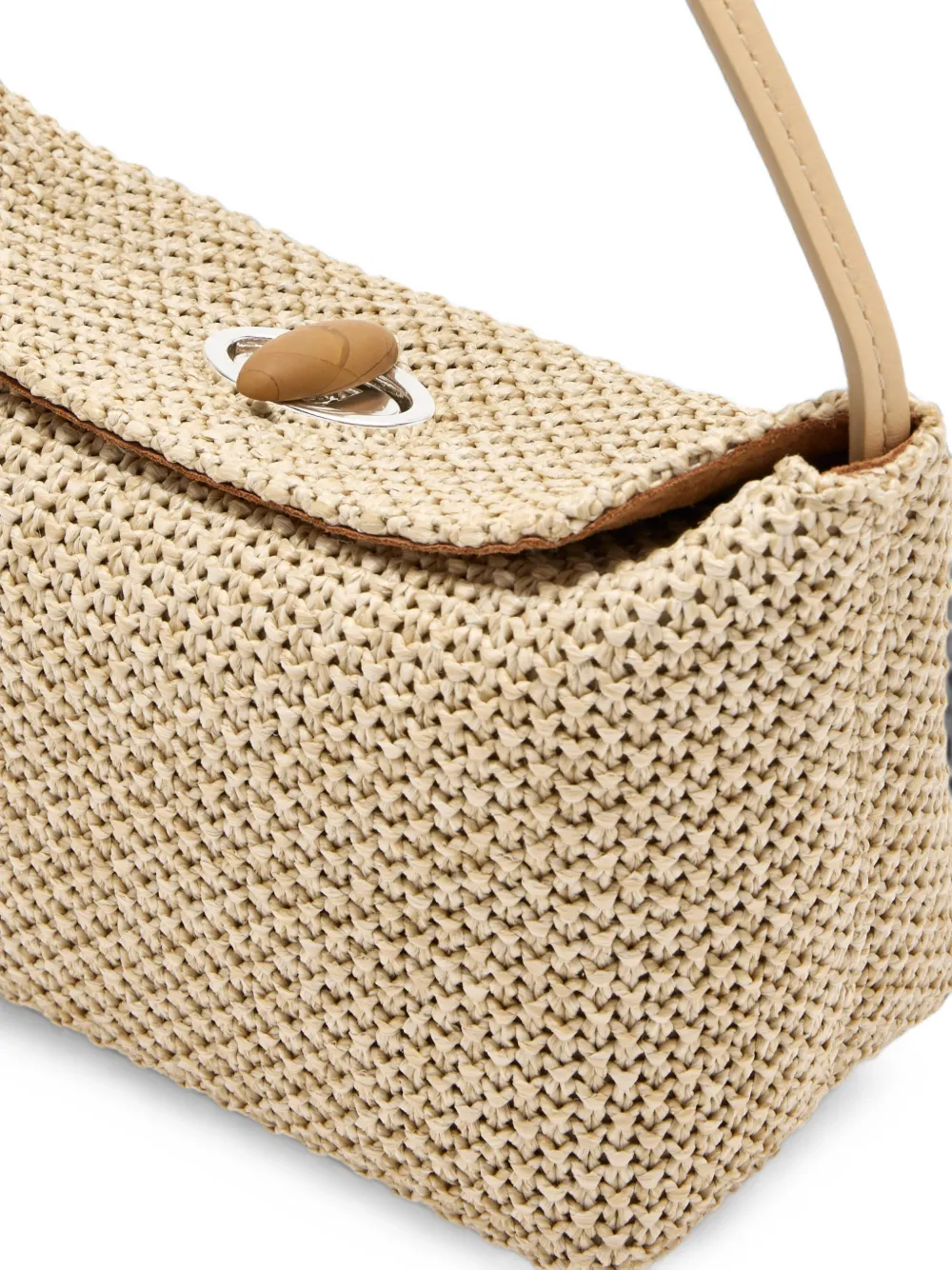 Christopher Esber mini turnlock raffia tote bag Beige