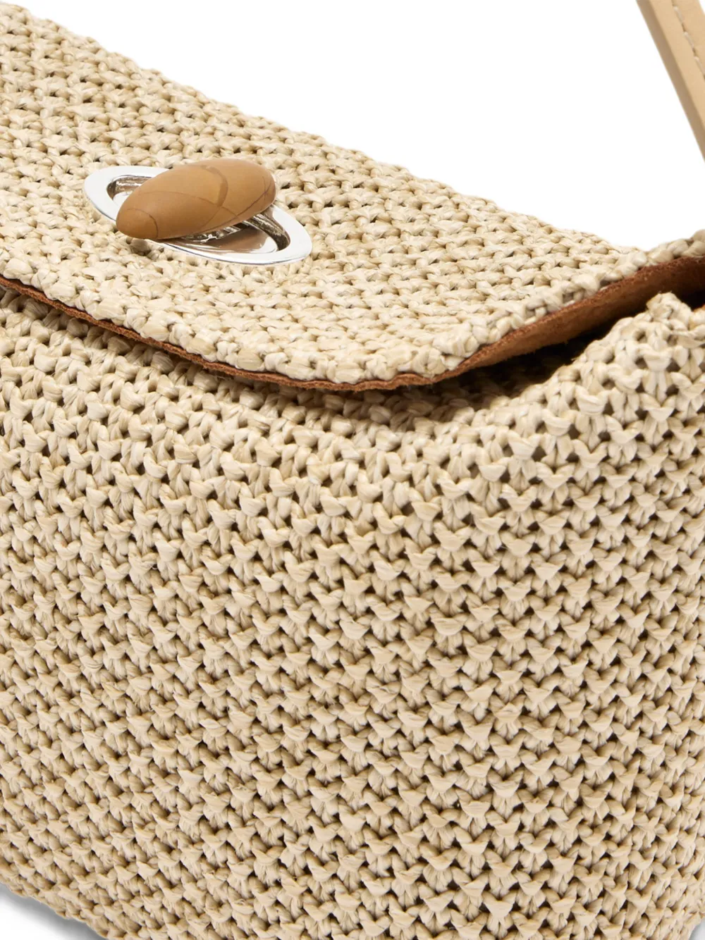 Christopher Esber mini turnlock raffia tote bag Beige