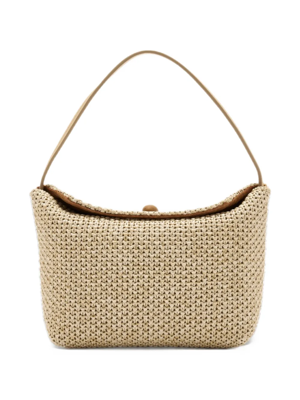 Christopher Esber mini turnlock raffia tote bag Beige