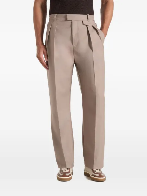 Manière De Voir Pierre in taupe twin-pleat tailored trousers