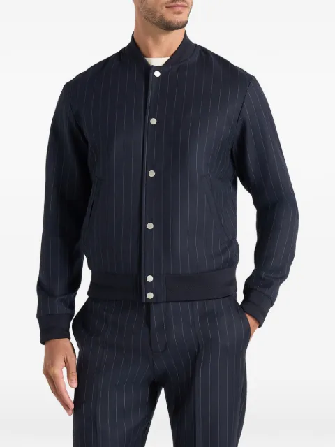 Manière De Voir Savin in navy pinstripe bomber jacket