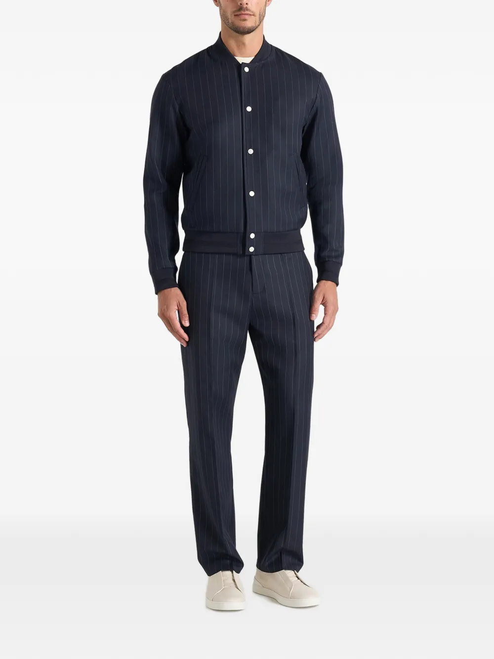 Manière De Voir Savin bomberjack met krijtstreep Blauw