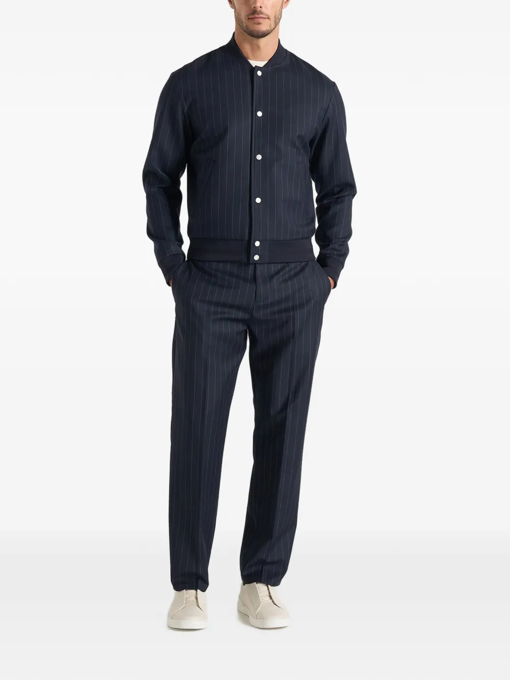 Manière De Voir Savin bomberjack met krijtstreep Blauw