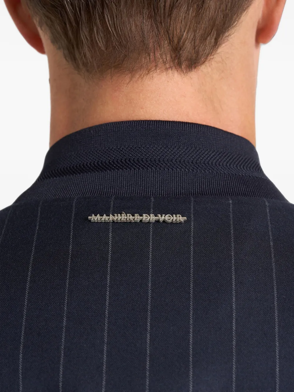 Manière De Voir Savin bomberjack met krijtstreep Blauw