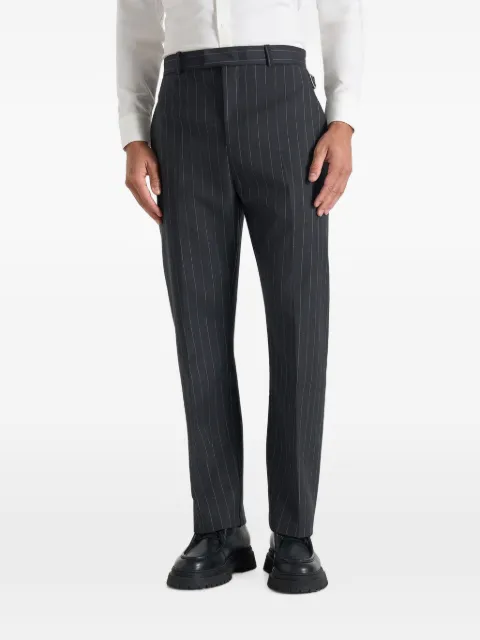 Manière De Voir Joseph in dark grey regular fit pinstripe wool-blend trousers
