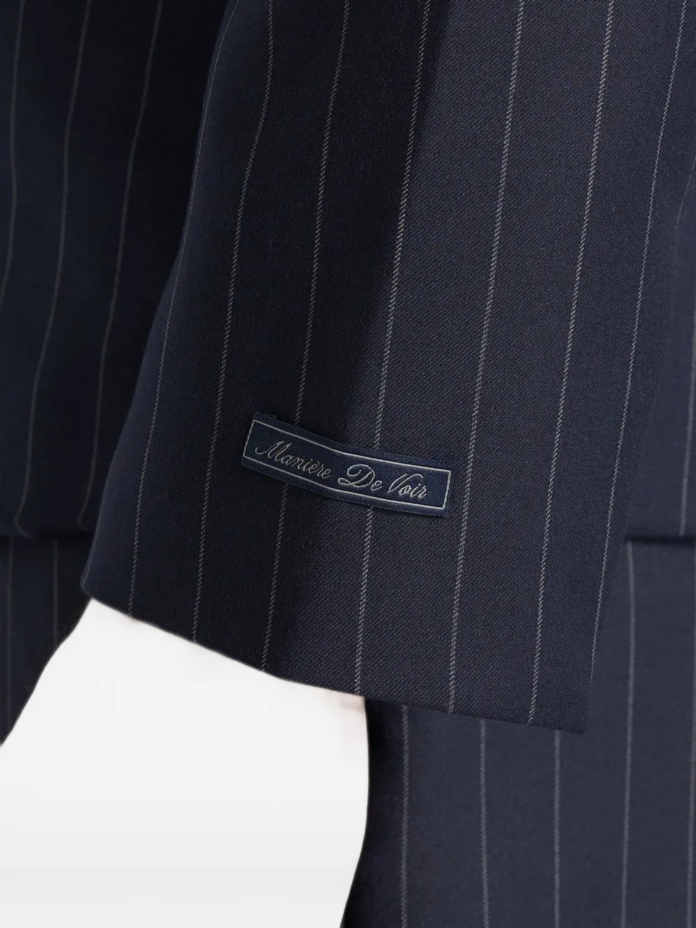 Manière De Voir Gaston blazer van wolblend met krijtstreep en dubbele rij knopen Blauw