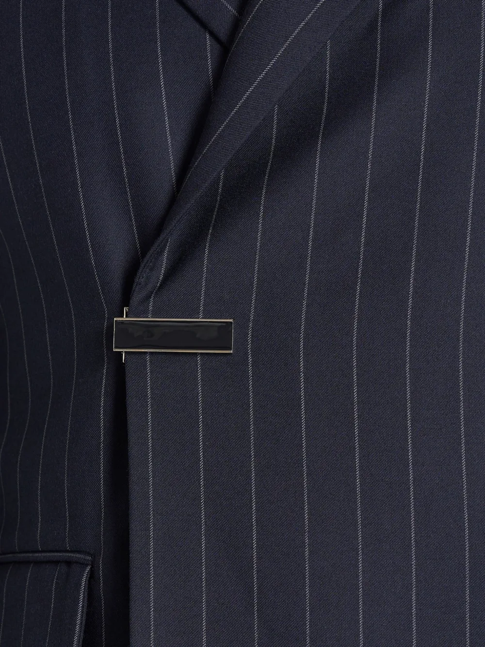 Manière De Voir Gaston blazer van wolblend met krijtstreep en dubbele rij knopen Blauw