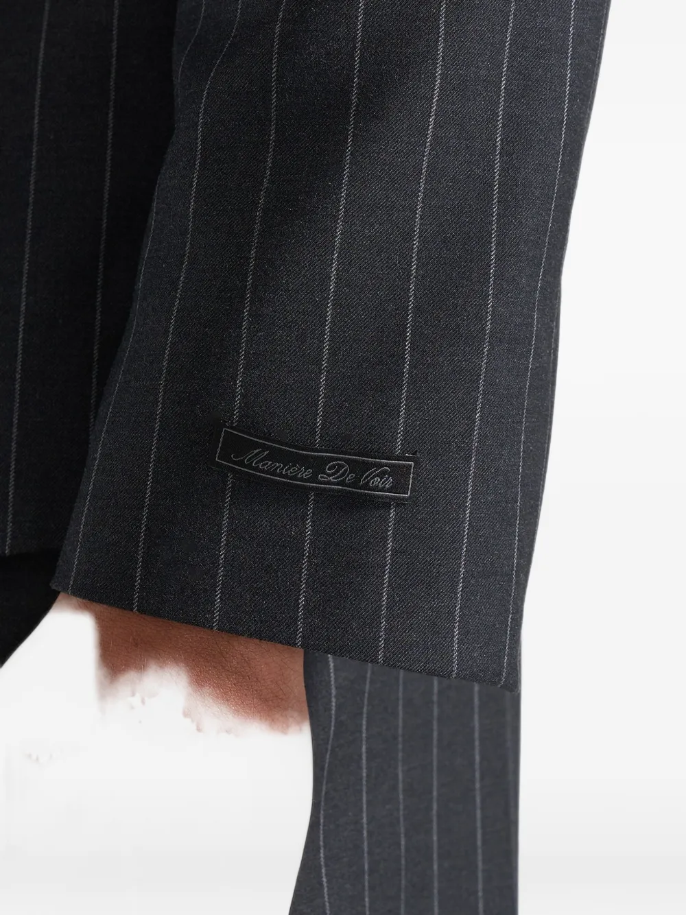Manière De Voir Gaston blazer van wolblend met krijtstreep en dubbele rij knopen Grijs