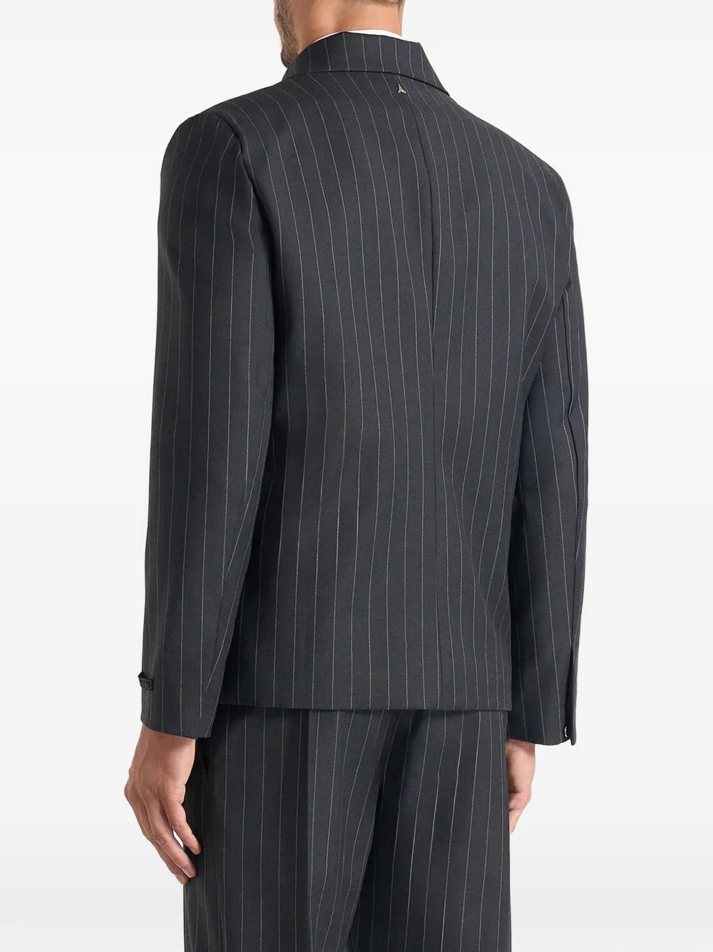 Manière De Voir Gaston blazer van wolblend met krijtstreep en dubbele rij knopen Grijs