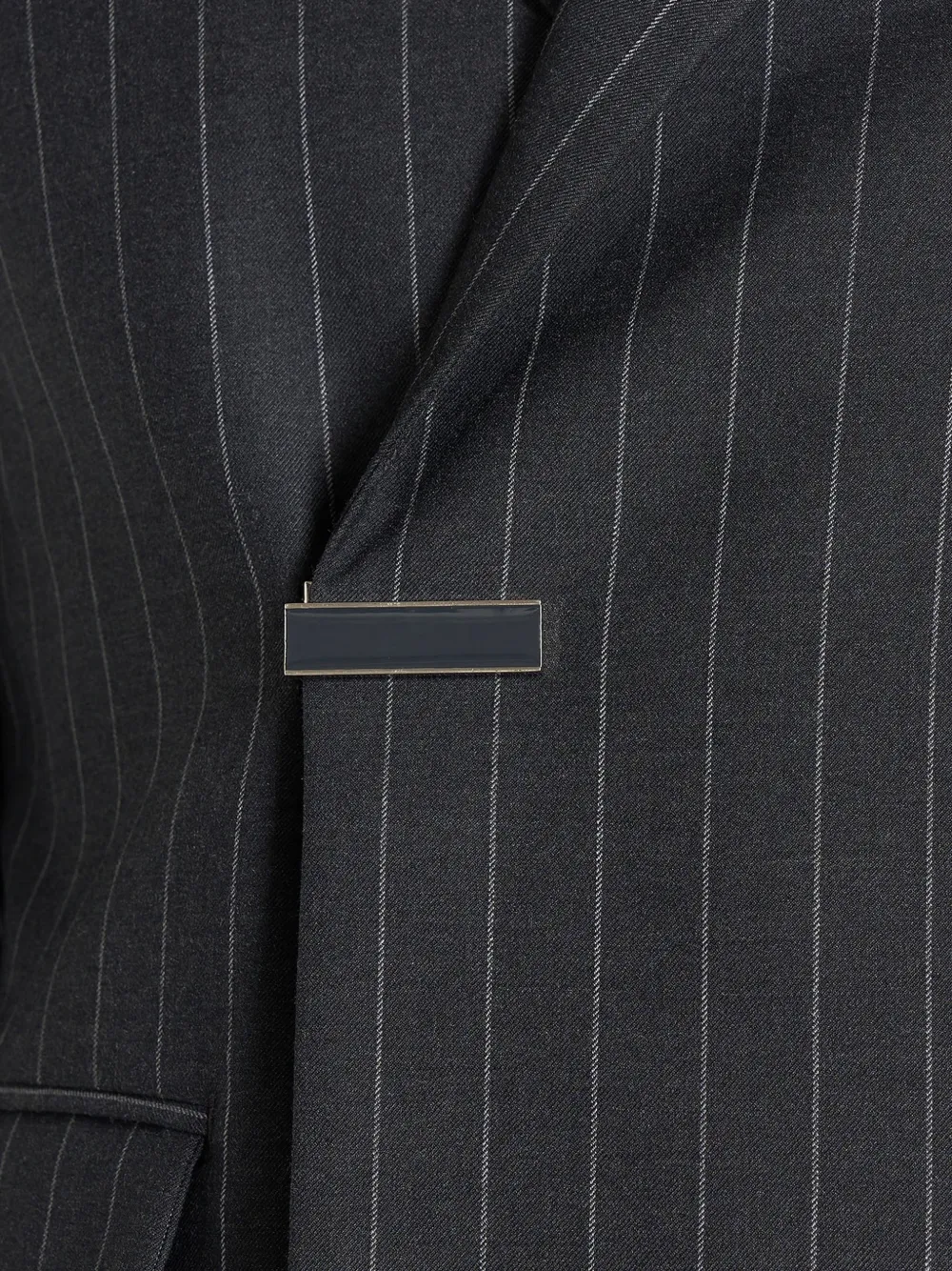 Manière De Voir Gaston blazer van wolblend met krijtstreep en dubbele rij knopen Grijs