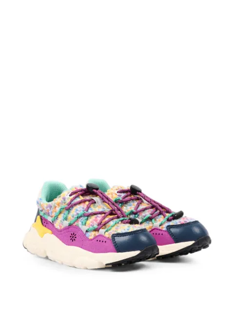 FLOWER MOUNTAIN KIDS bouclé-knit paneled sneakers