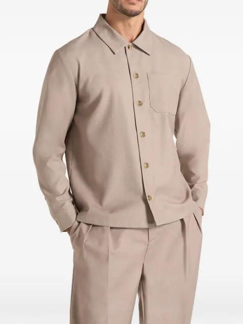 Manière De Voir Valentin in taupe classic tailored long sleeve shirt