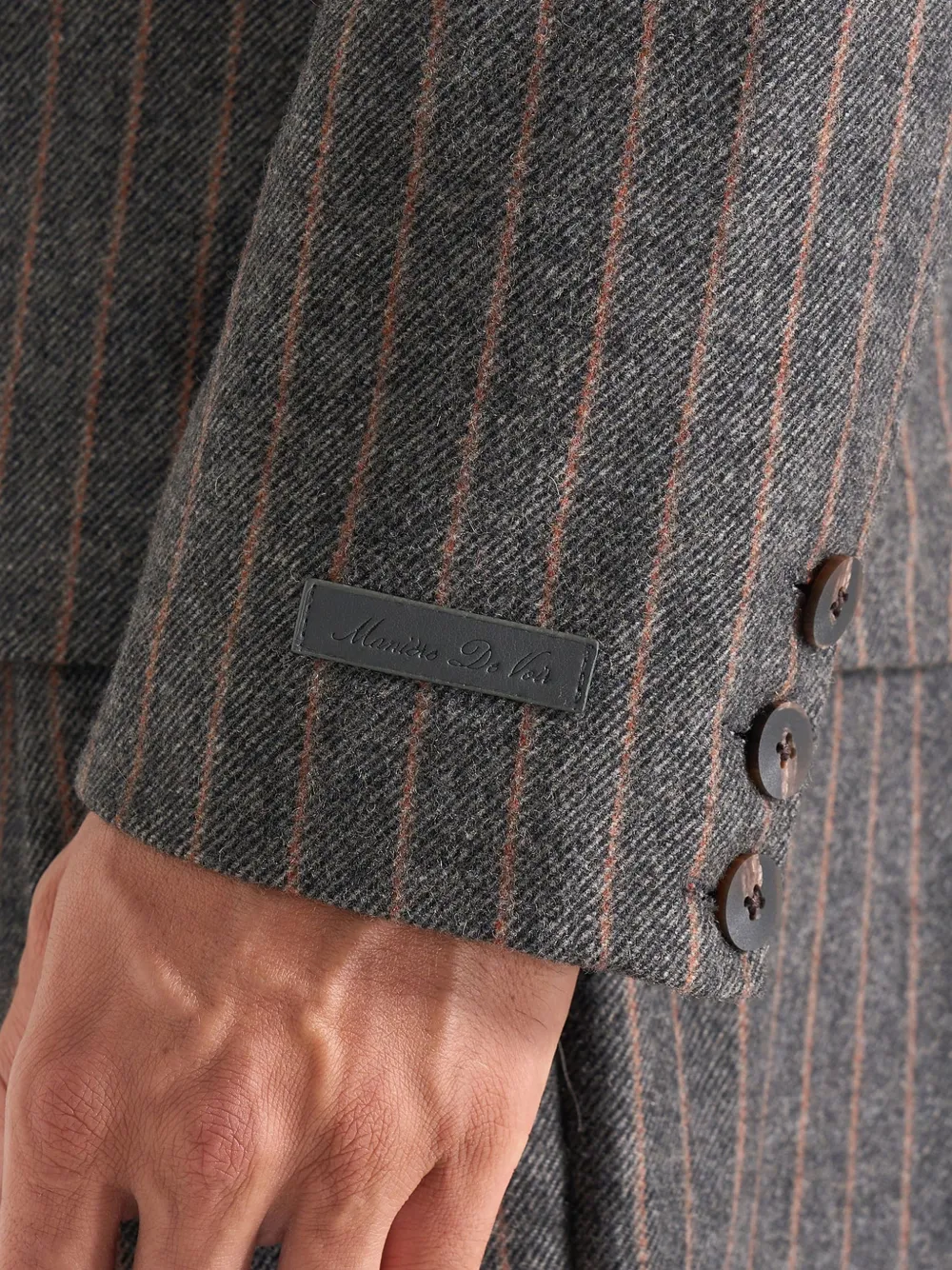 Manière De Voir Didier wollen blazer met dubbele rij knopen en krijtstreep Grijs