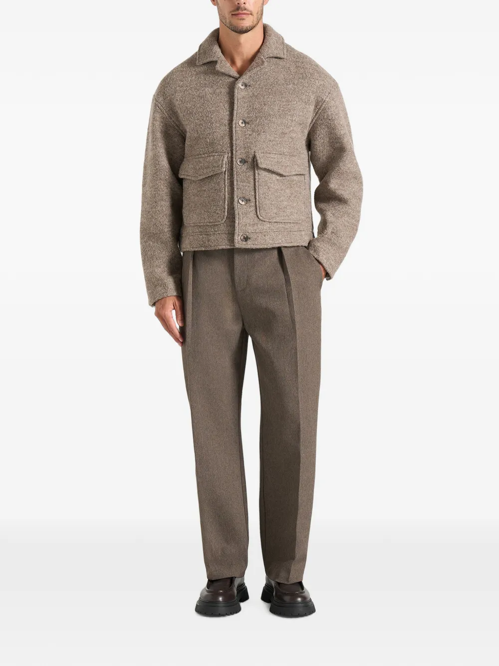 Manière De Voir Aurel wollen jack met reverskraag Beige