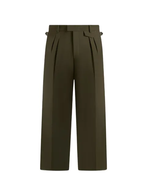 Manière De Voir Pierre in olive twin pleat tailored trousers