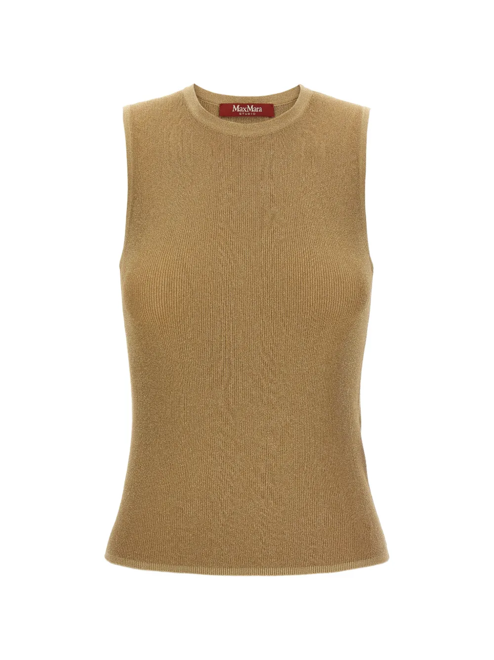 Max Mara ribbed metallic-finish top - Oro