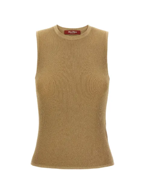 Max Mara ribbed metallic-finish top
