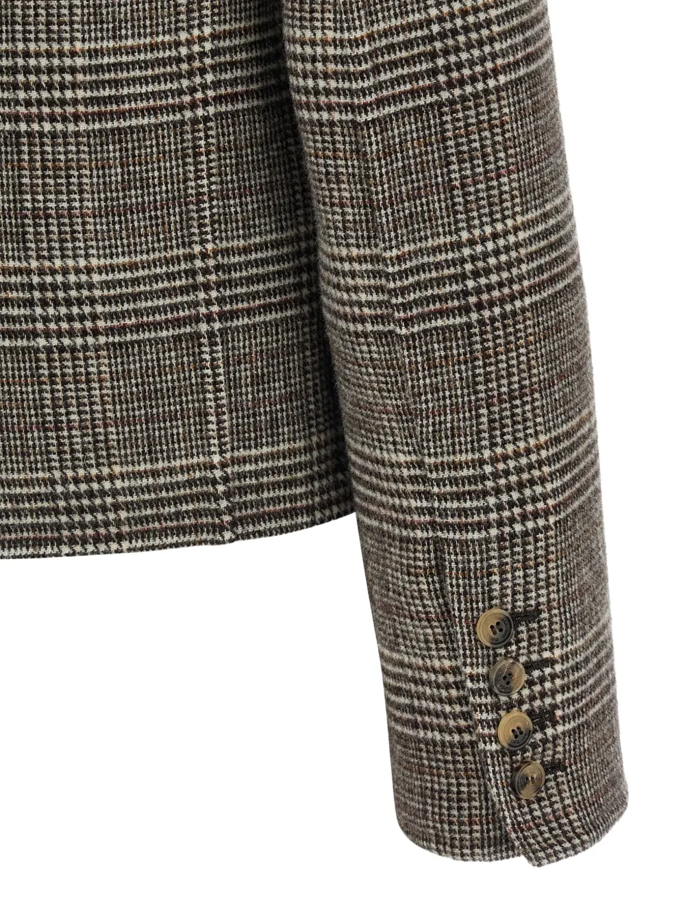 Ermanno Scervino Cropped wollen blazer met enkele rij knopen Bruin