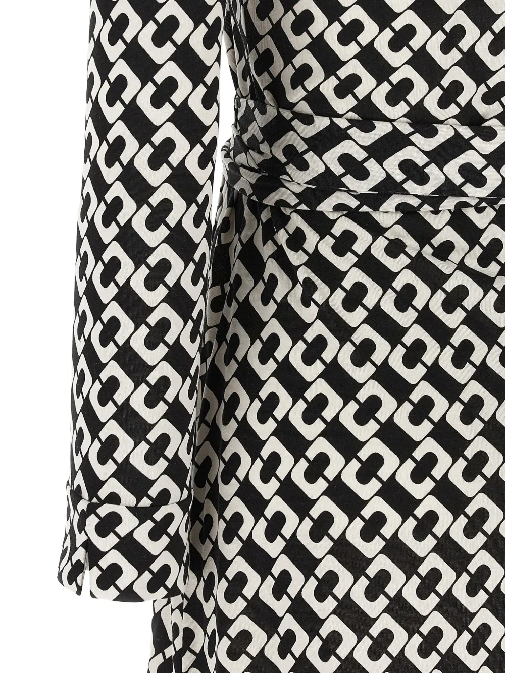 DVF Diane von Furstenberg Jeanne zijden wikkeljurk met geometrische print Zwart