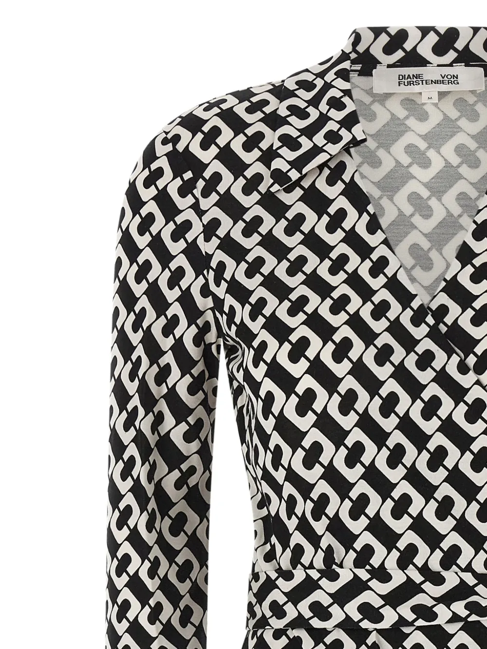 DVF Diane von Furstenberg Jeanne zijden wikkeljurk met geometrische print Zwart