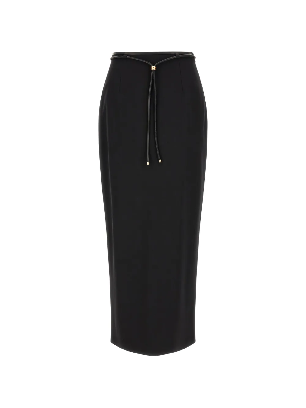 Agnona belted high-waisted midi skirt - Nero