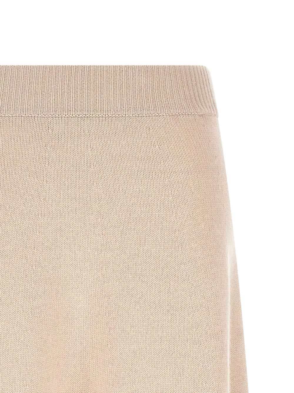 Agnona Gebreide flared kasjmier midi-rok Beige