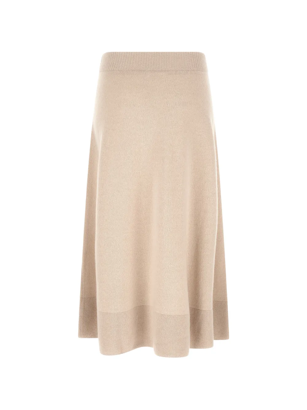 Agnona Gebreide flared kasjmier midi-rok Beige