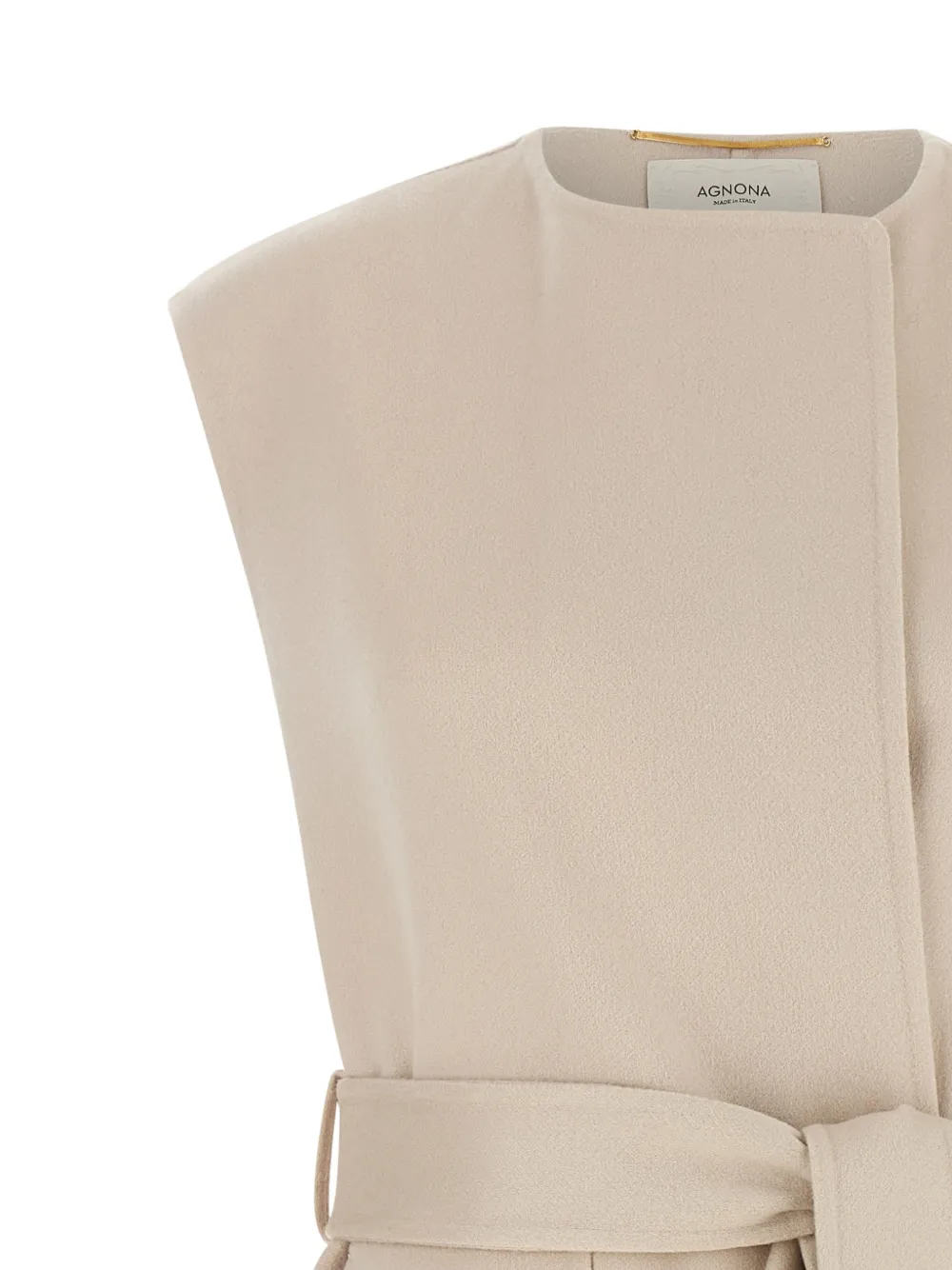 Agnona Kasjmier top met ceintuur Beige