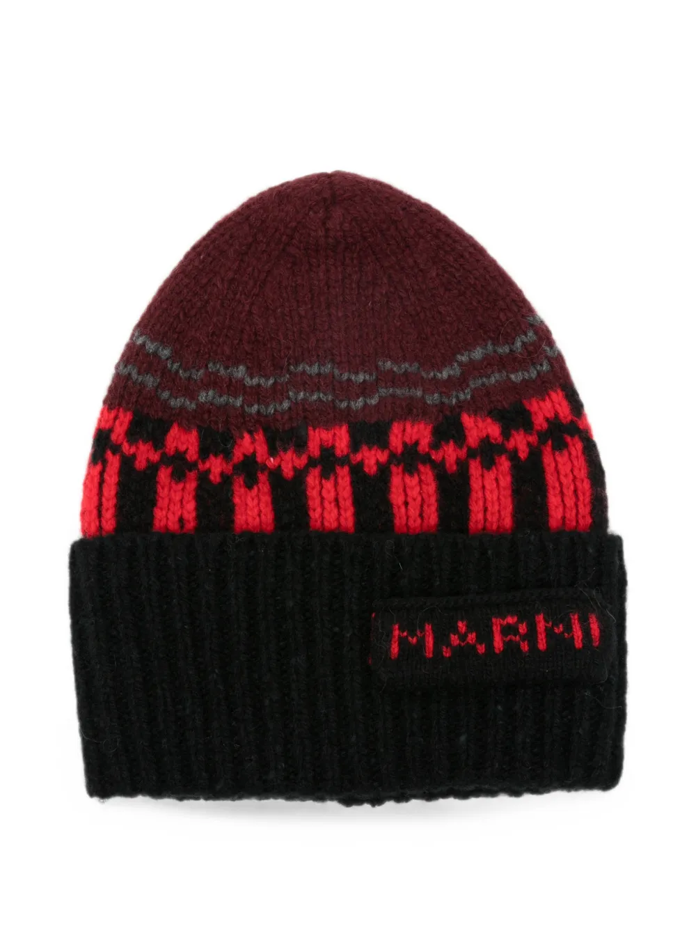 Marni logo-patch beanie hat | Black | Image 1