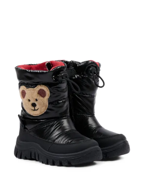 Falcotto quilted bear-patch boots
