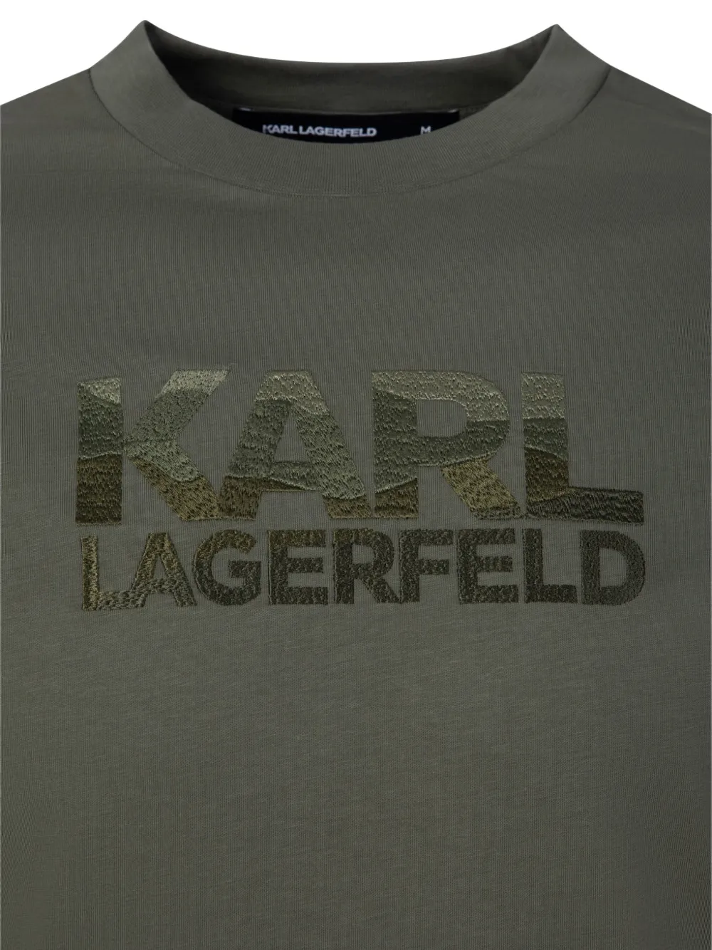 Karl Lagerfeld T-shirt met geborduurd logo Groen