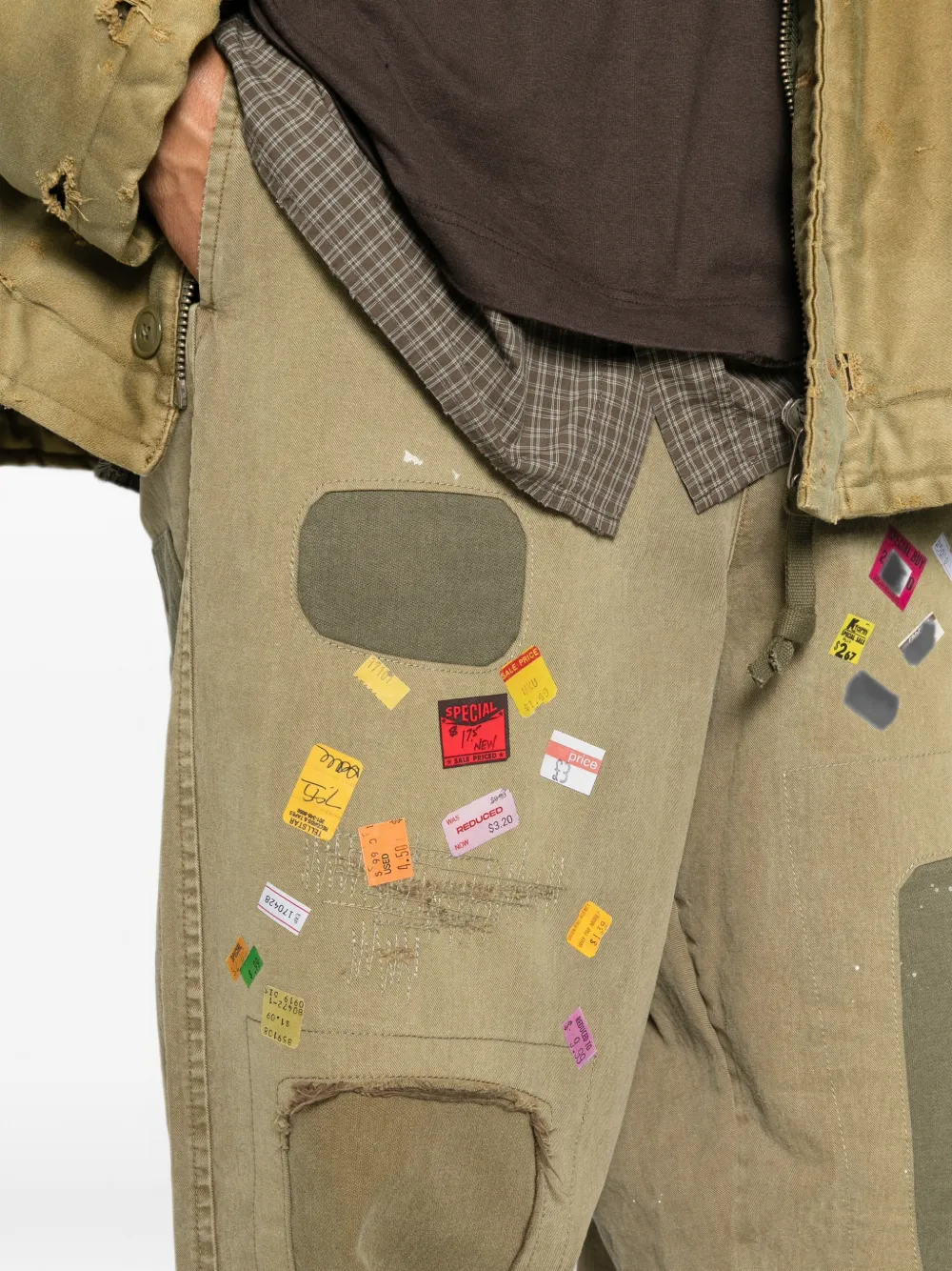 Maison MIHARA YASUHIRO Jeans met patchwork Groen