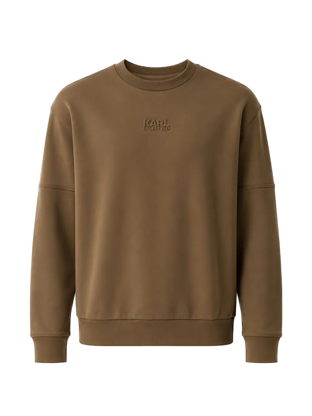 Karl Lagerfeld logo-embroidered crew-neck sweatshirt - Marrone