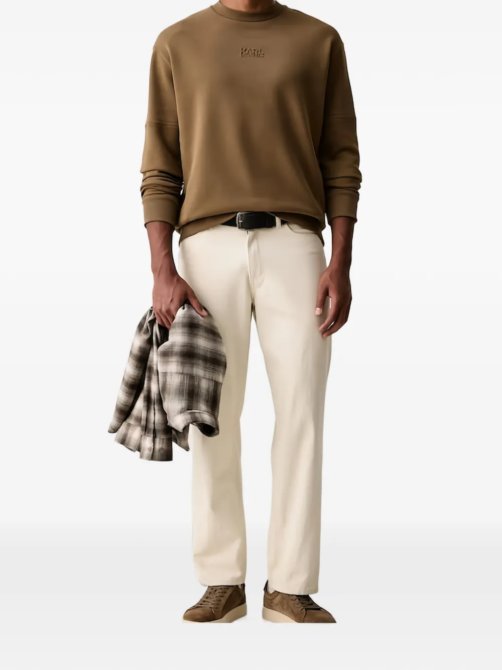 Karl Lagerfeld Sweater met geborduurd logo Bruin