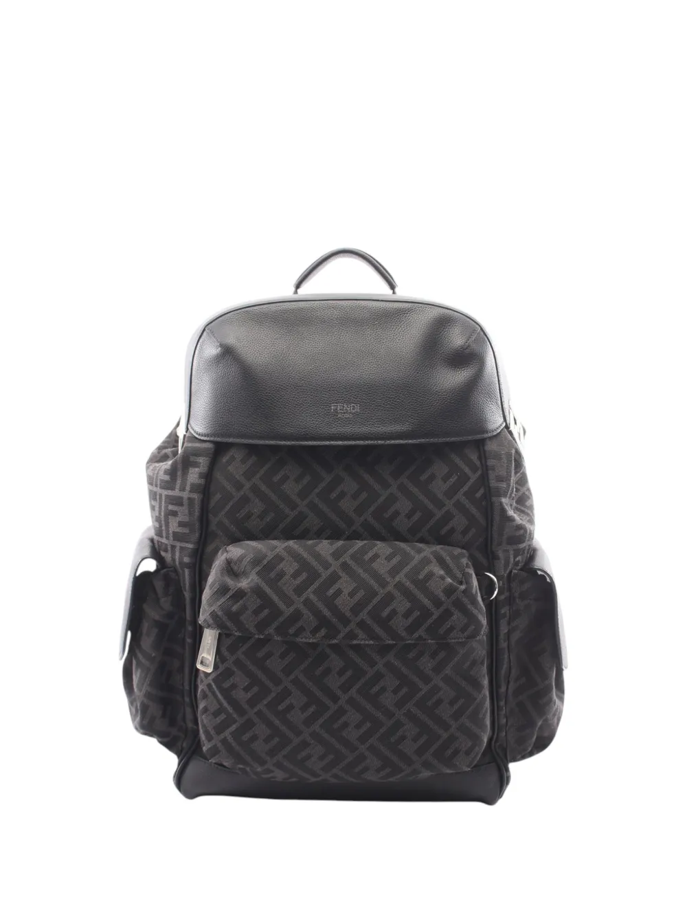 Fendi Pre-Owned 2010-2026 Large FF Jacquard Strike backpack - Grigio
