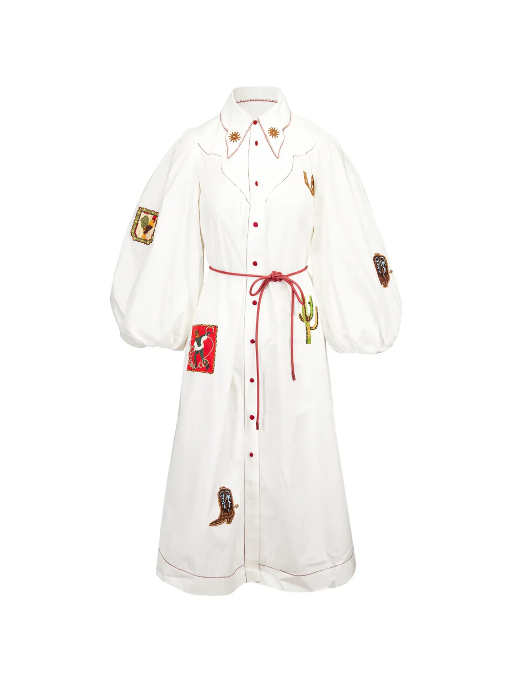 ALEMAIS Westwood embellished shirt dress - Weiß