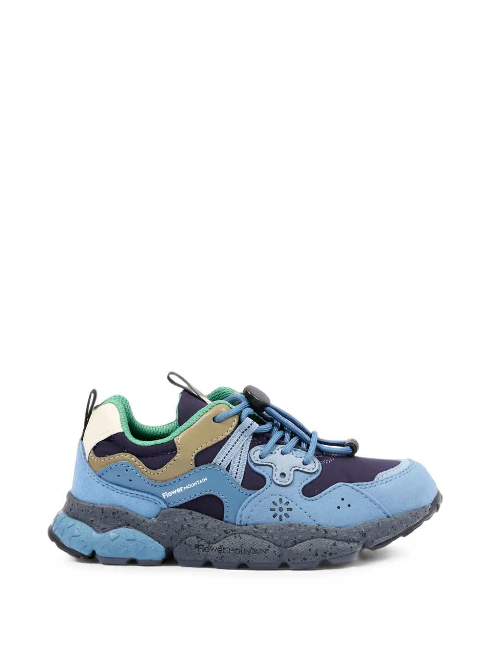 FLOWER MOUNTAIN KIDS panelled toggle-fastening sneakers Blauw
