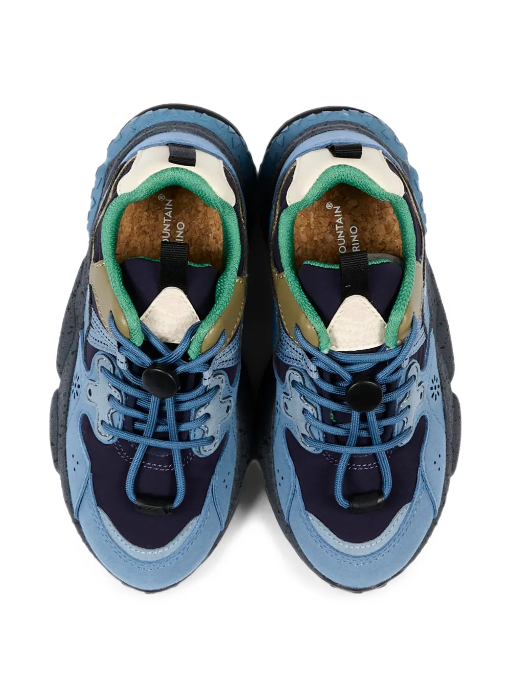 FLOWER MOUNTAIN KIDS panelled toggle-fastening sneakers Blauw
