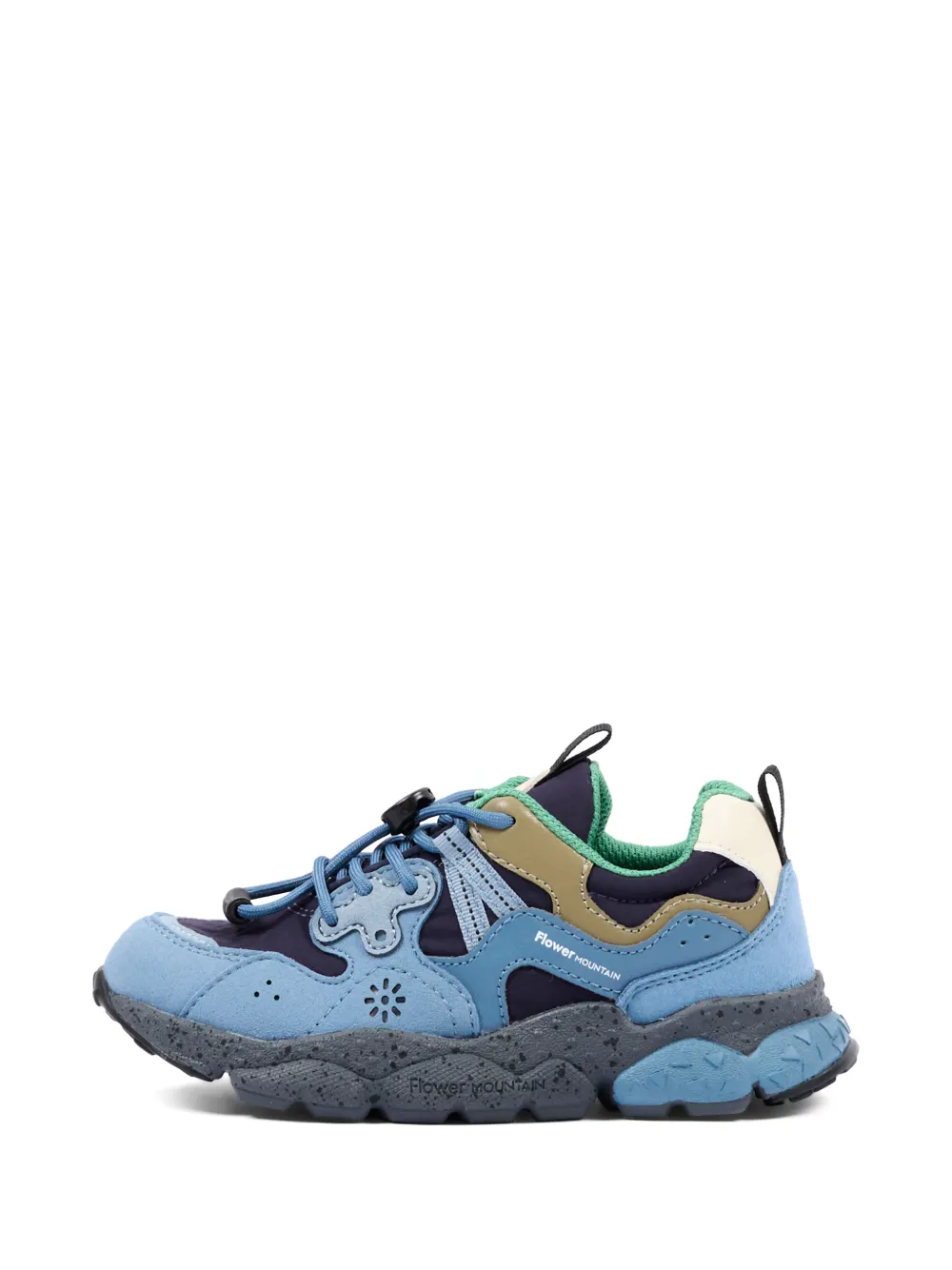 FLOWER MOUNTAIN KIDS panelled toggle-fastening sneakers Blauw