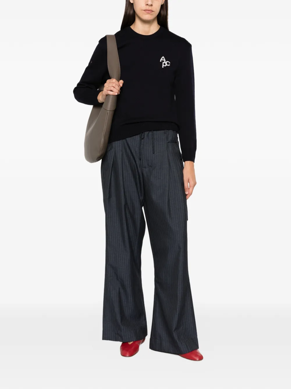 A.P.C. Sweater met geborduurd logo Blauw