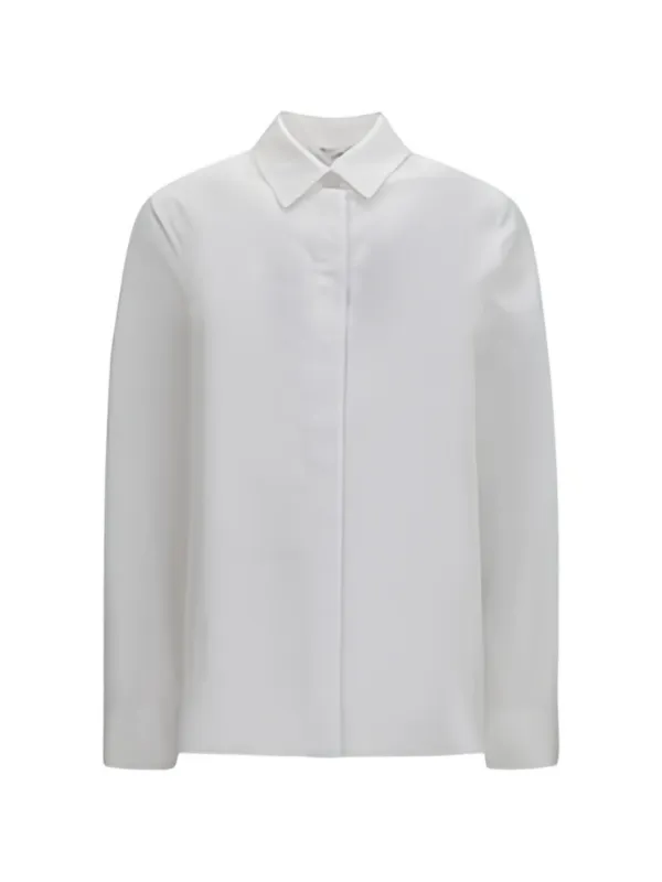 Lardini Pointed-collar Straight-fit Shirt in White