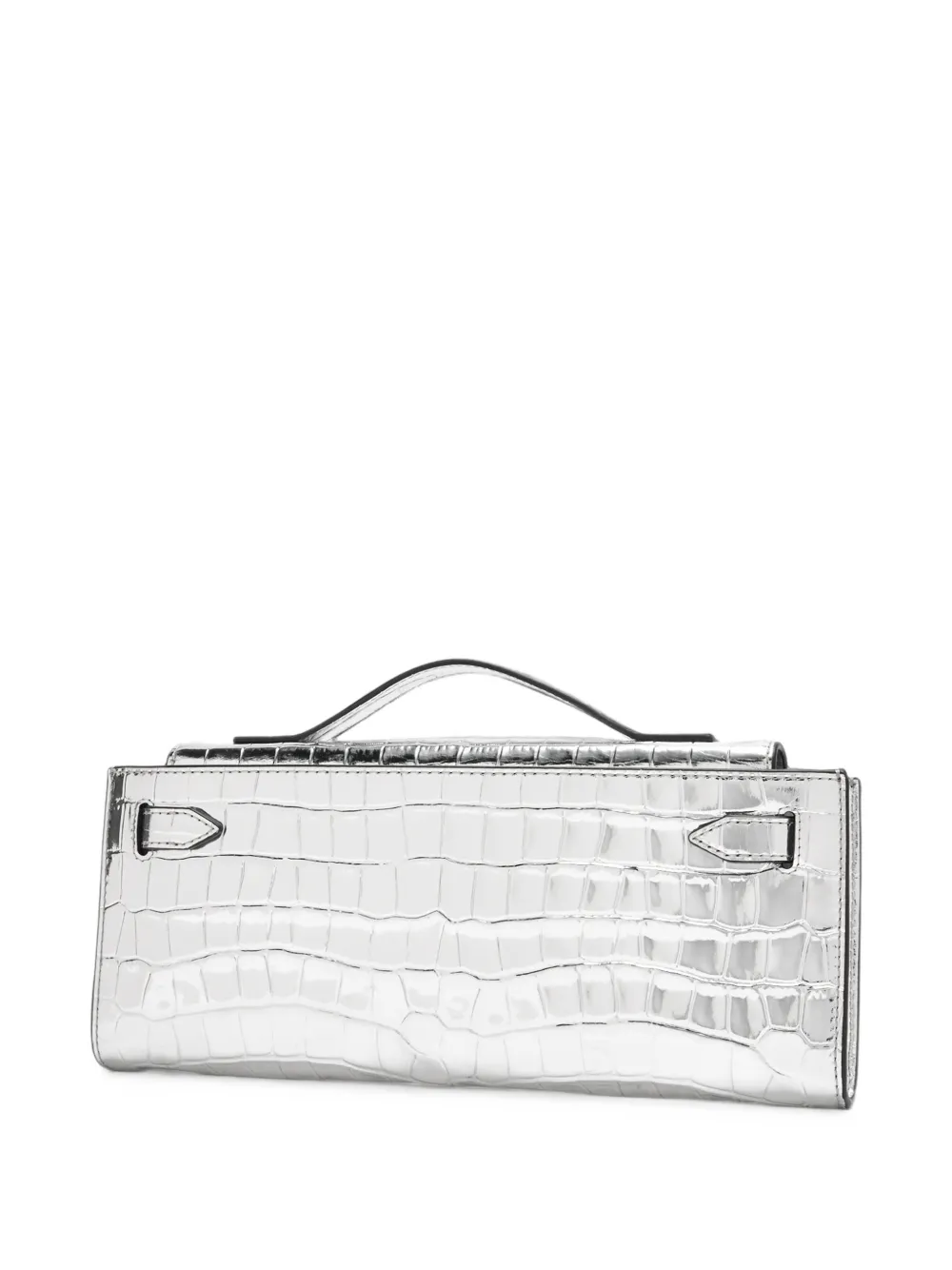 Veronica Beard Dash leather clutch bag - Argento