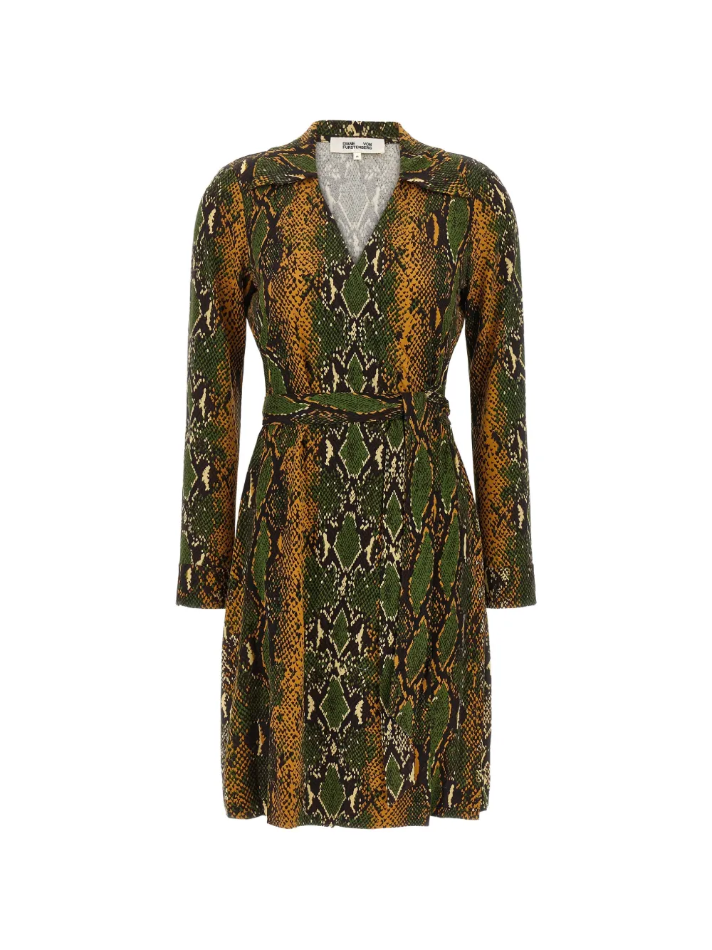 DVF Diane von Furstenberg robe courte Jeanne en soie à imprimé python - Vert