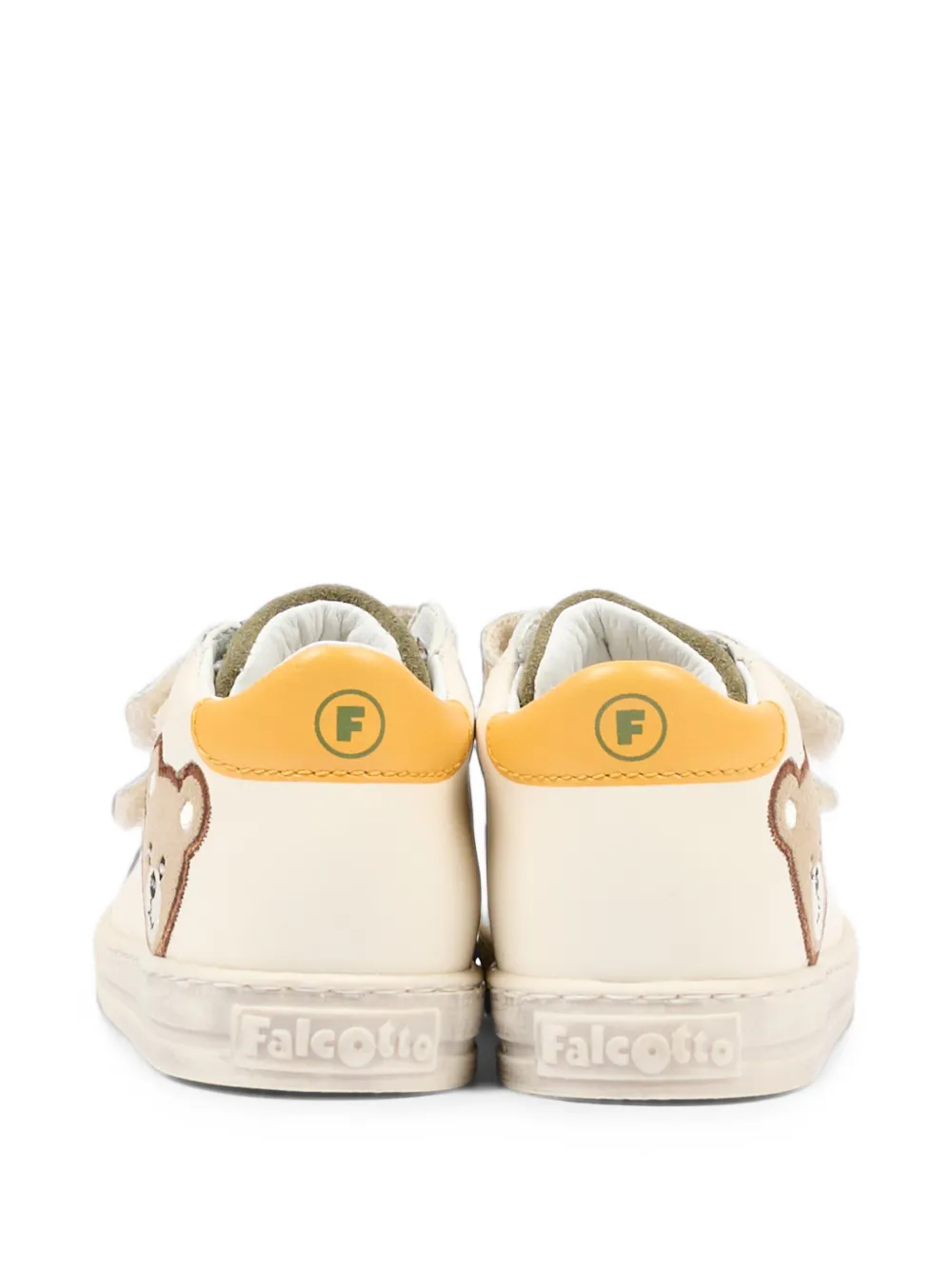 Falcotto bear-patch touch-strap sneakers Beige