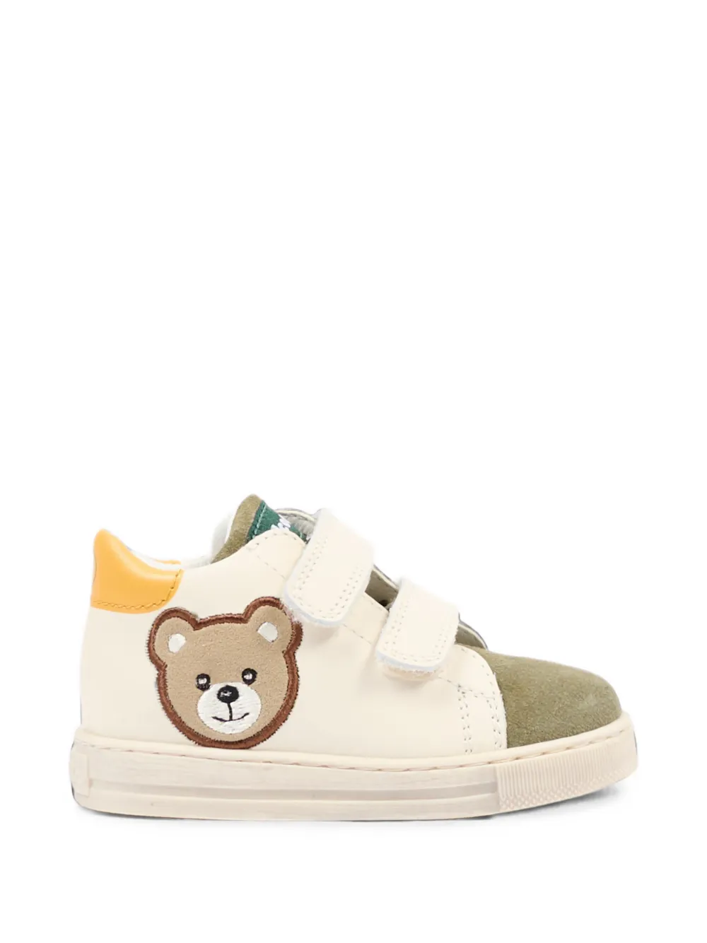 Falcotto bear-patch touch-strap sneakers Beige