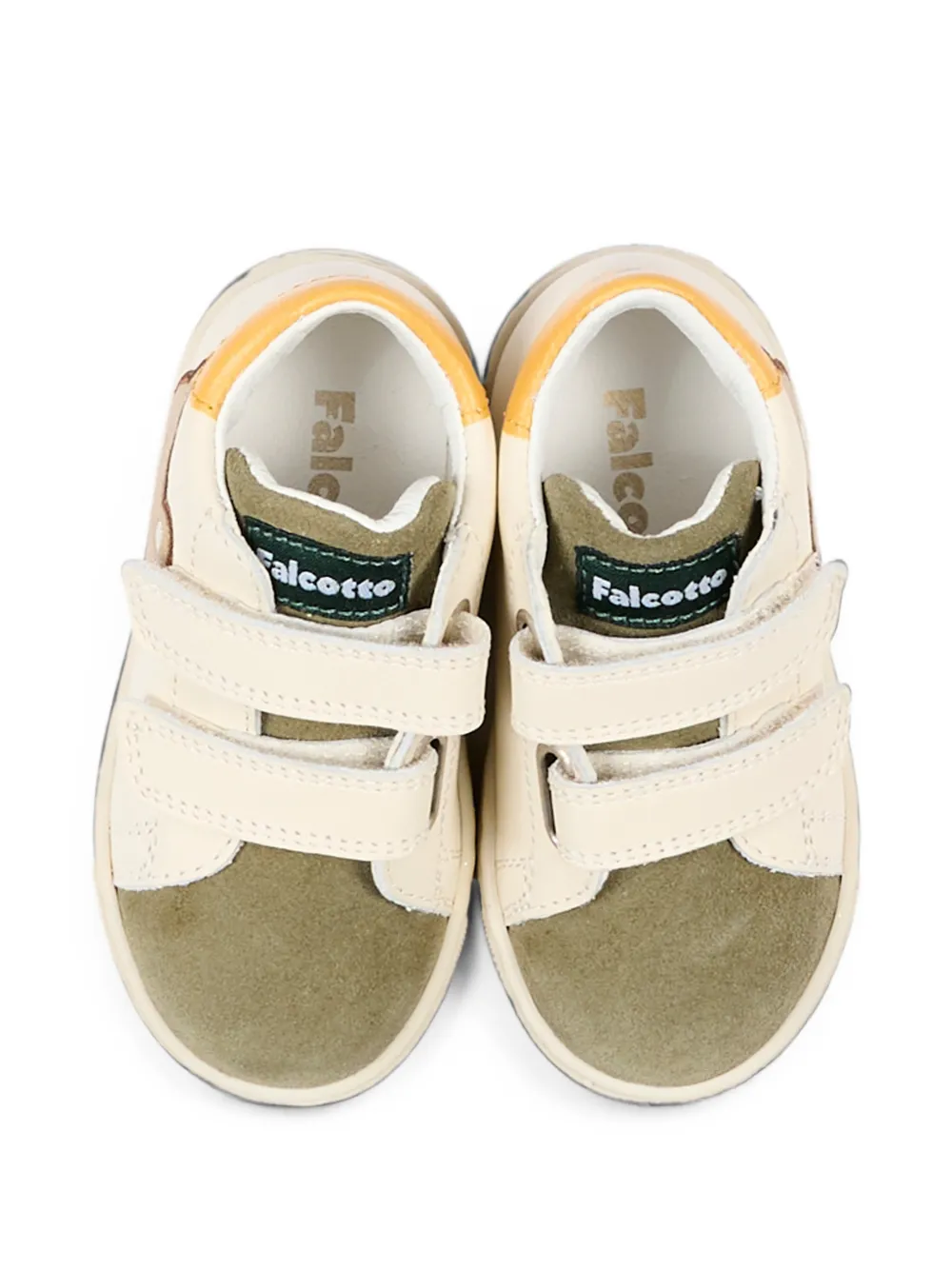 Falcotto bear-patch touch-strap sneakers Beige